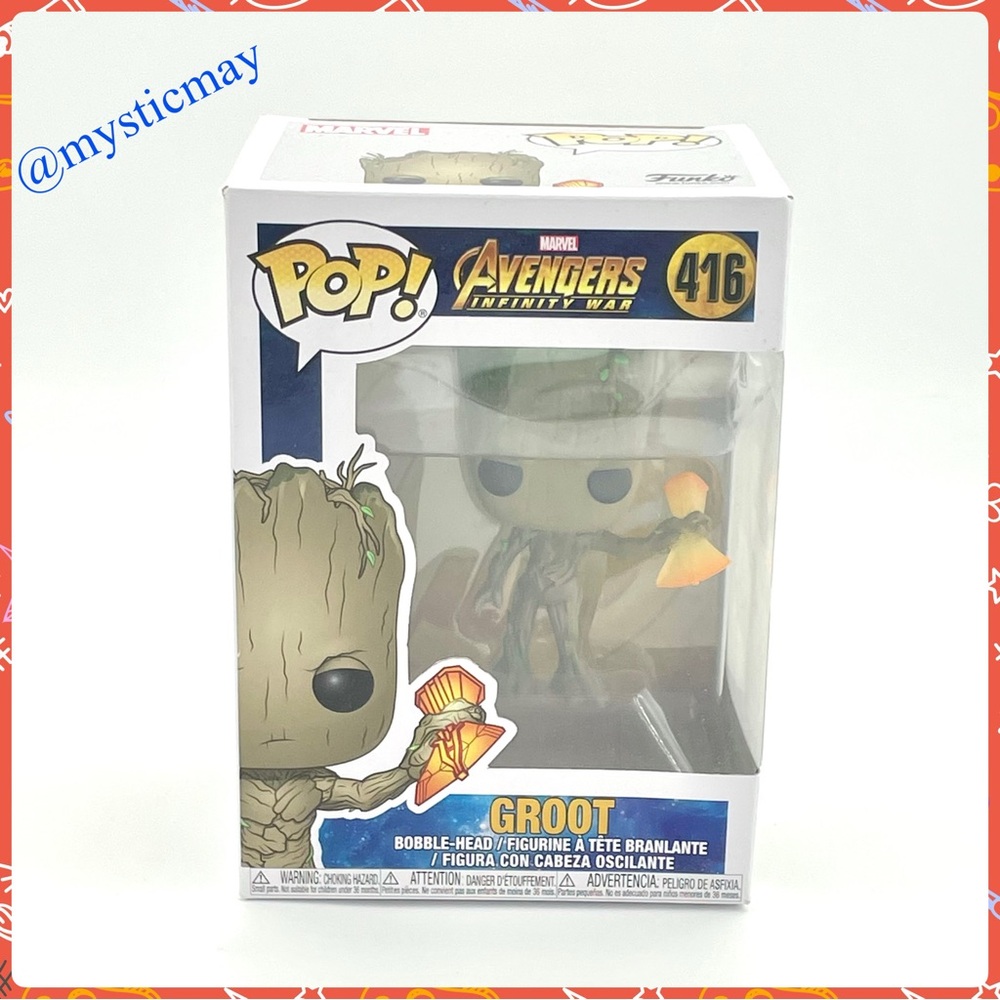 2018 Funko POP Marvel AVENGERS Infinity War 416 GROOT Bobble Head Vinyl Figure